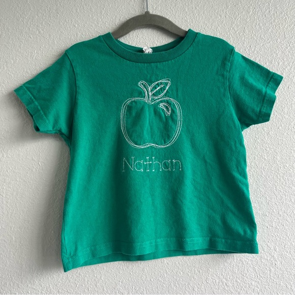 Nathan embroidered short sleeve green apple tee - Picture 1 of 5
